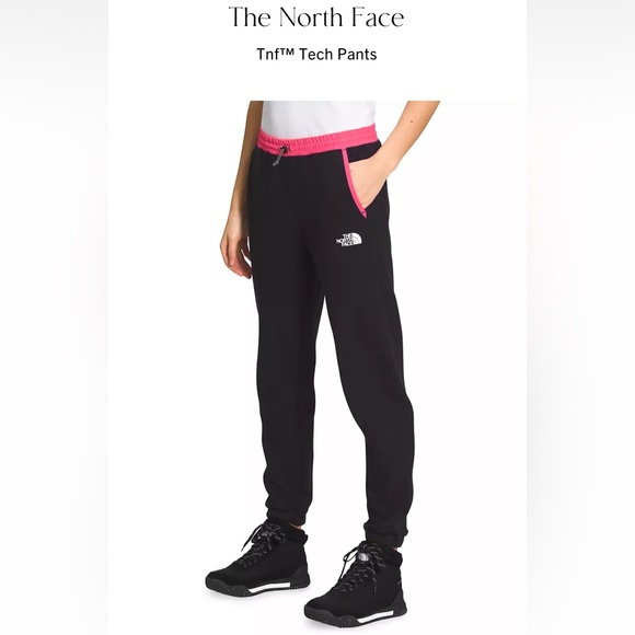 NWT The North Face TNF Tech Pants Black with Bright Coral Trim New Size XXL - Picture 3 of 14